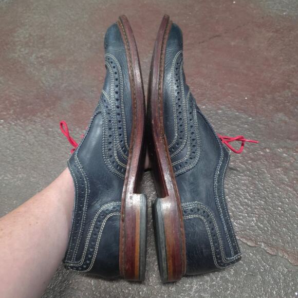 Allen Edmonds Men Size 11.5 D Neumok Blue Leather Wingtip Oxfords Dress Shoe main image 10